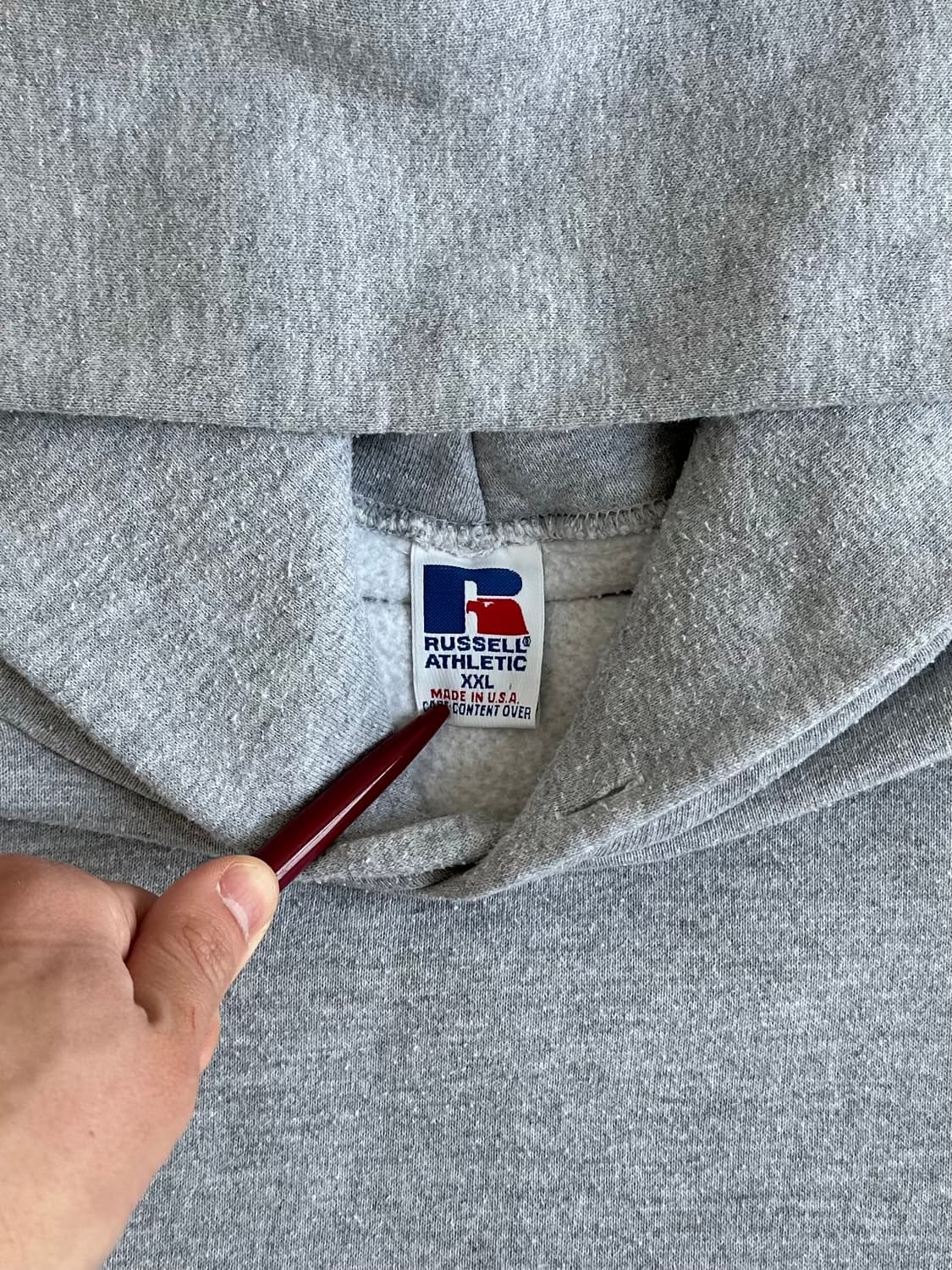 90s 빈티지 러셀 후드 그레이 XXL USA 상품이미지6