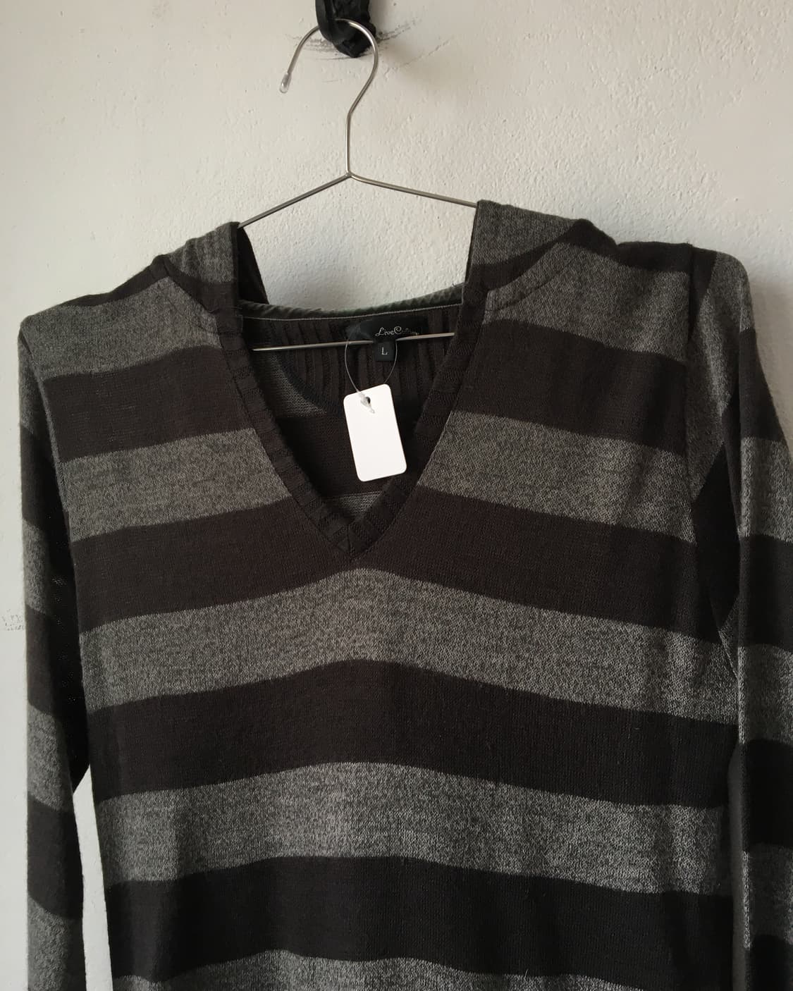 Stripe pattern hood knit 상품이미지4