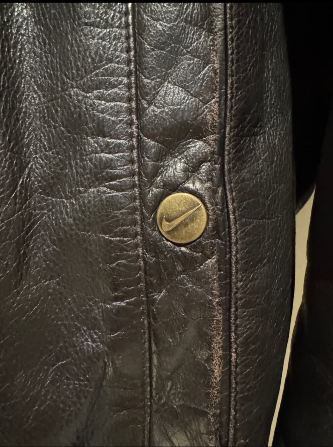 나이키 빅스우시 빈티지 레더 자켓 브라운 xxl 상품이미지4