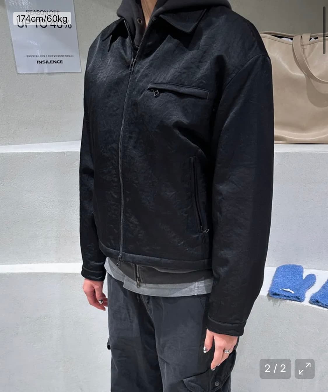 인사일런스 헤비 나일론 블루종 BLACK L사이즈 상품이미지6