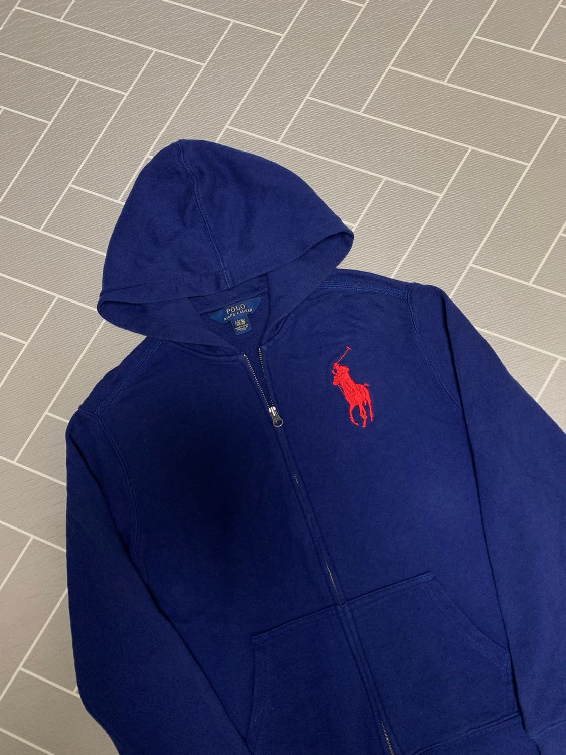 폴로 빅포니 후드집업 네이비 상품이미지3