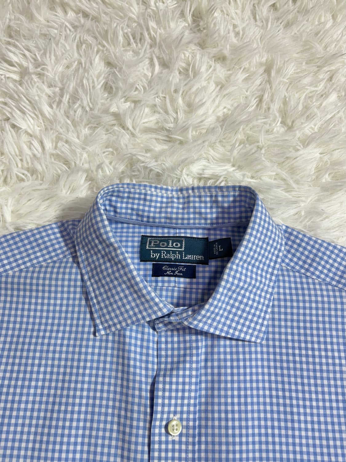 폴로 랄프로렌 핑크포니 하늘체크 셔츠  상품이미지5