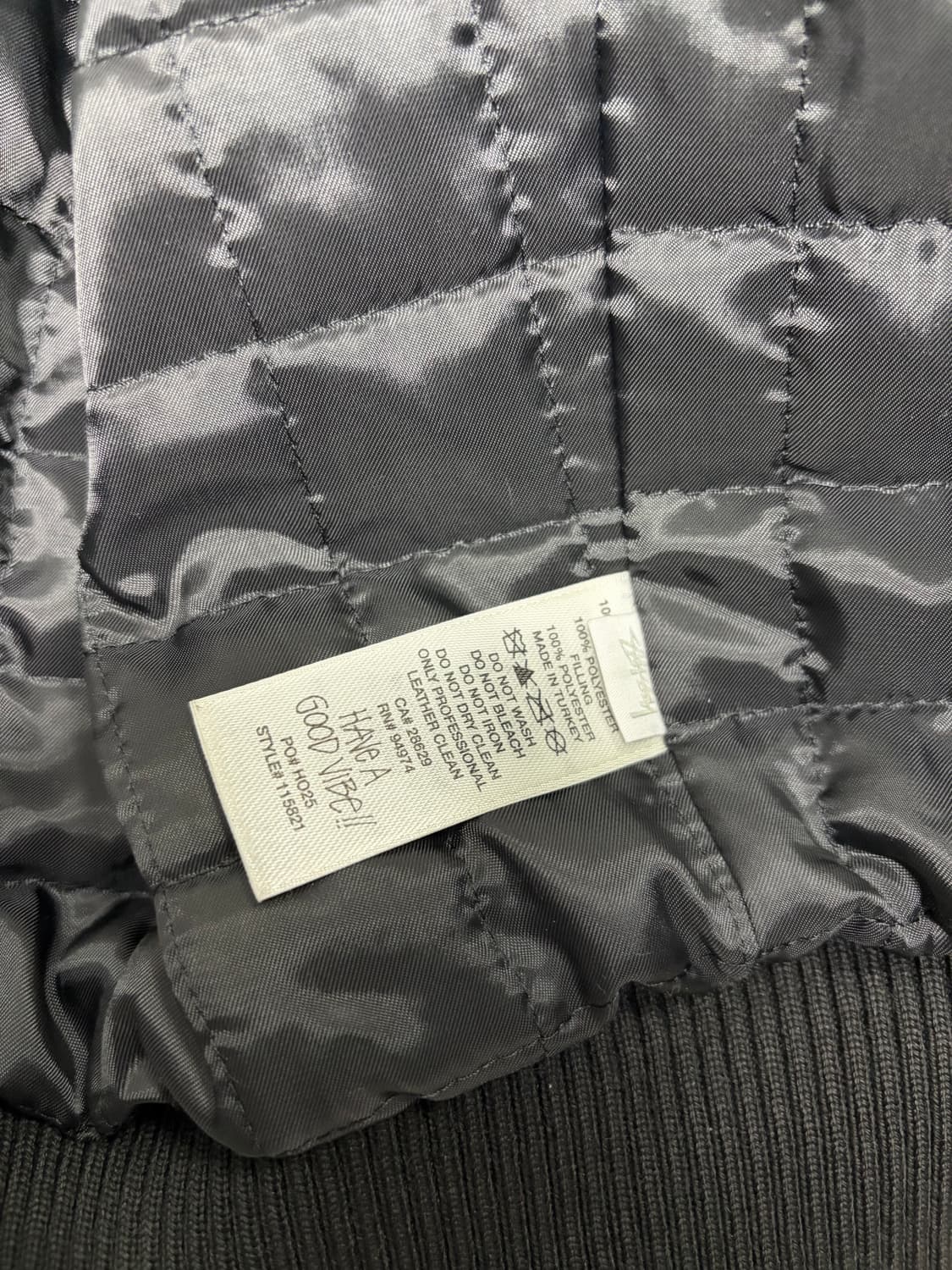 (M) 스투시 레더 플라이트 자켓 블랙 상품이미지4