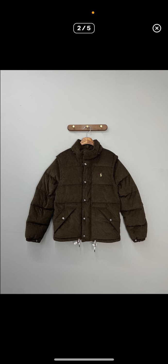 폴로랄프로렌 브라운 코듀로이 컨버터블 다운 패딩 (탈부착가능) A2770 상품이미지2