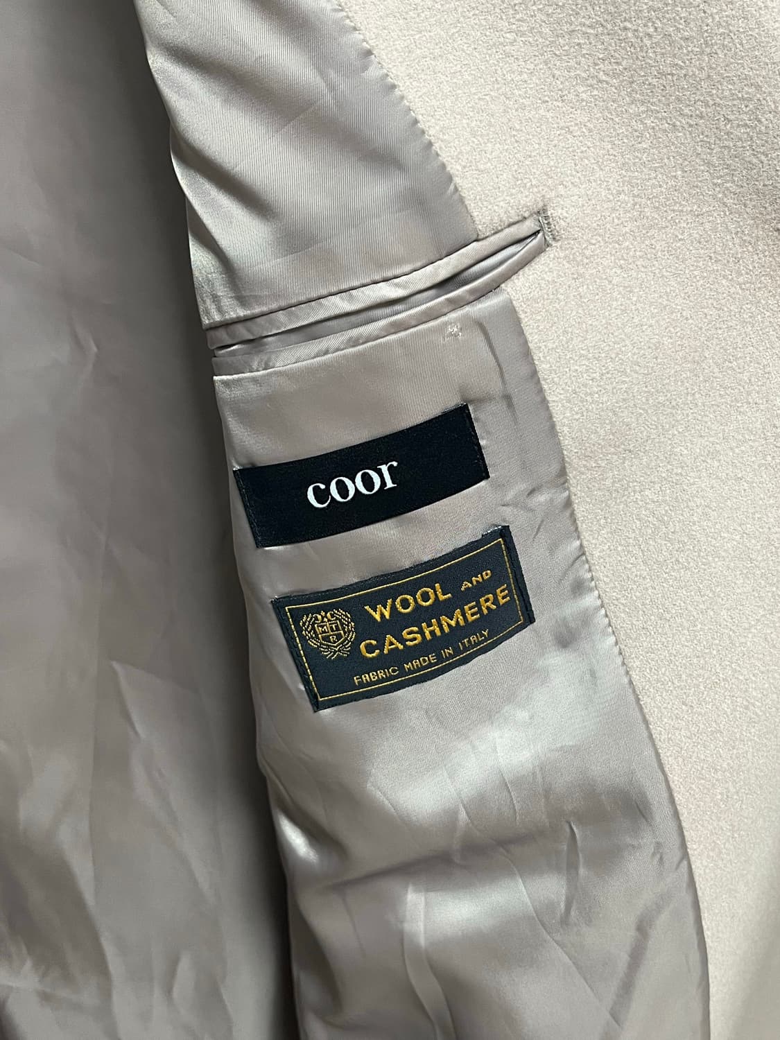 쿠어 캐시미어 혼방 카멜 베이지 코트 상품이미지2