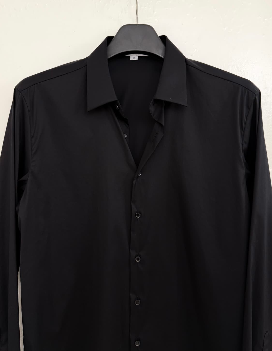 SOLID HOMME Black Stretch Dress Shirt 상품이미지4
