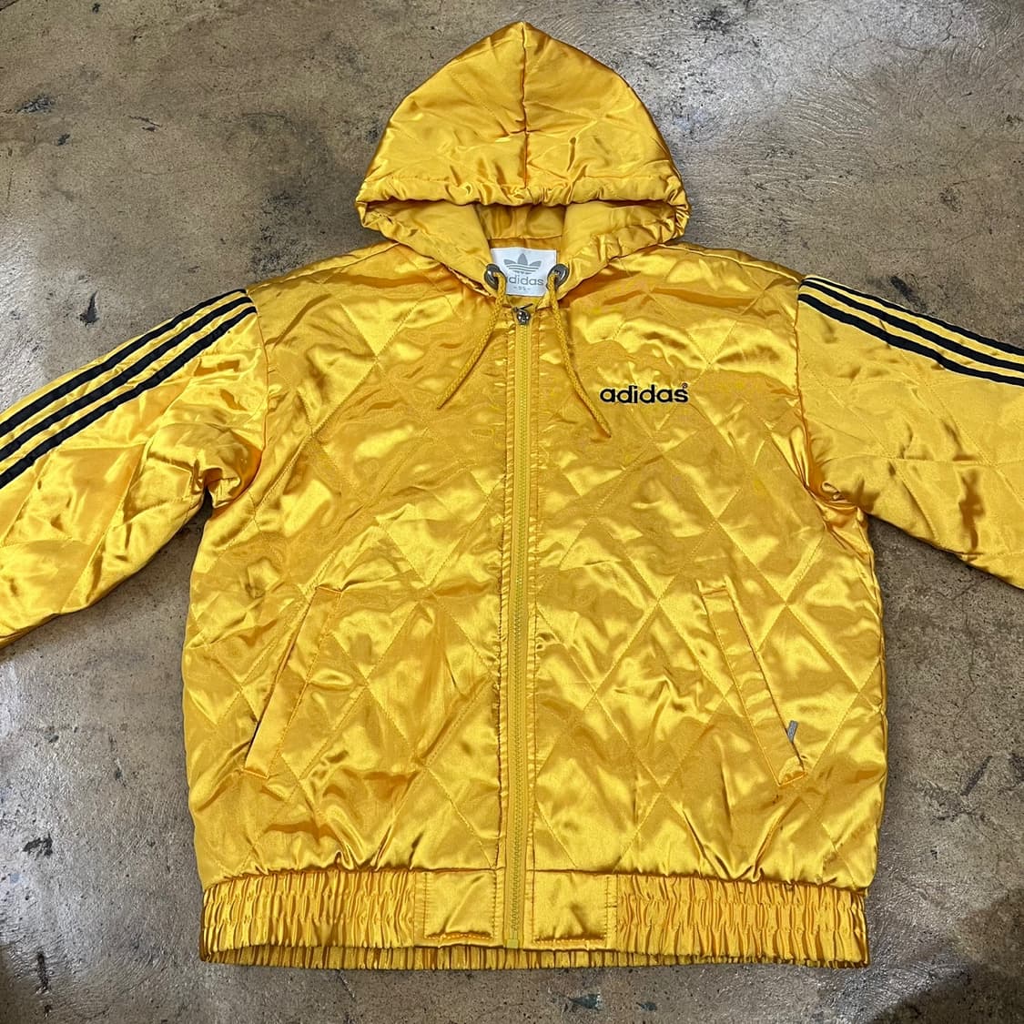 [정품/95] 아디다스 퀼팅 후드 옐로우 자켓 b14 상품이미지3