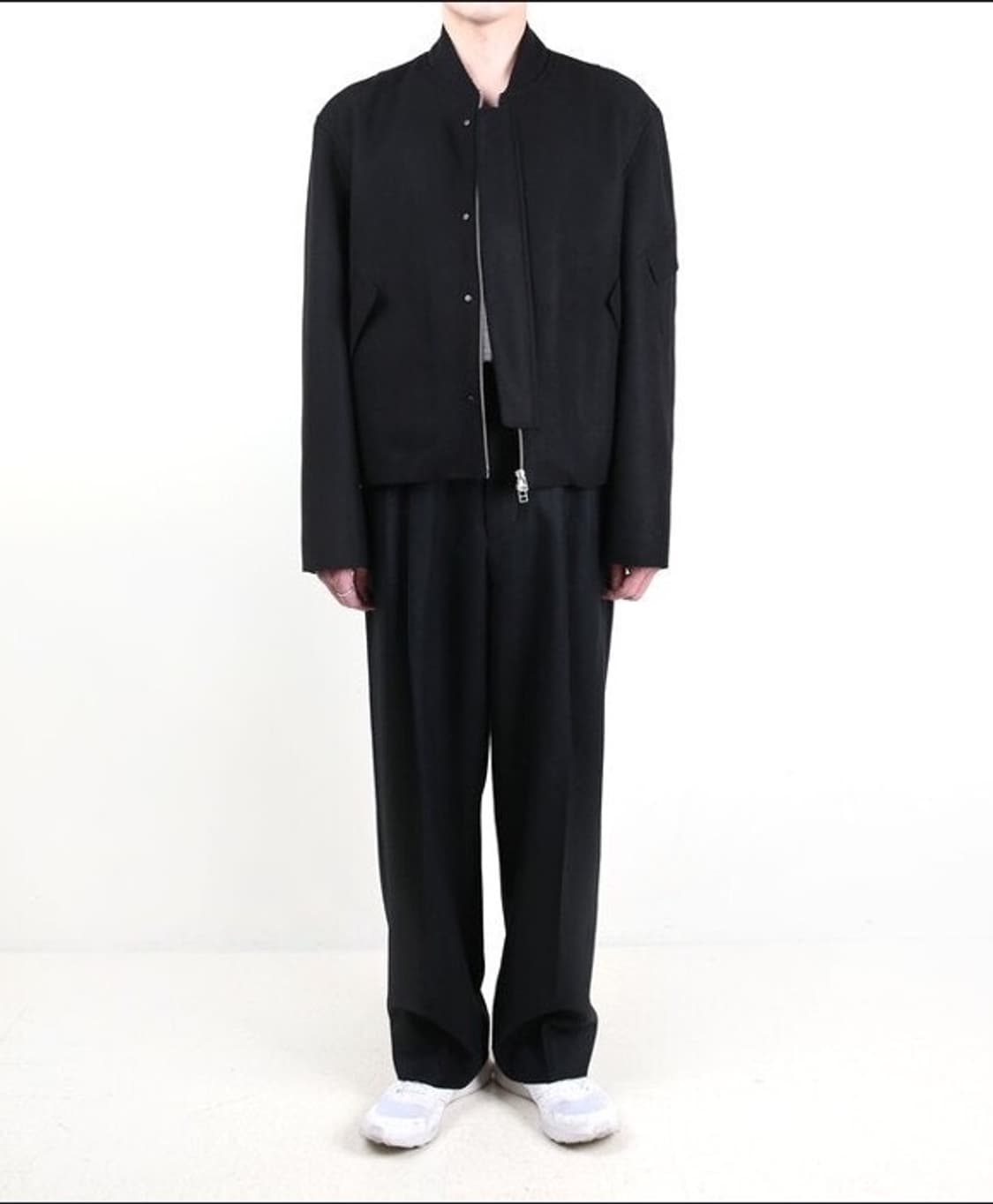 이얼즈어고 컷아웃 멜톤울 블루종 L 상품이미지2