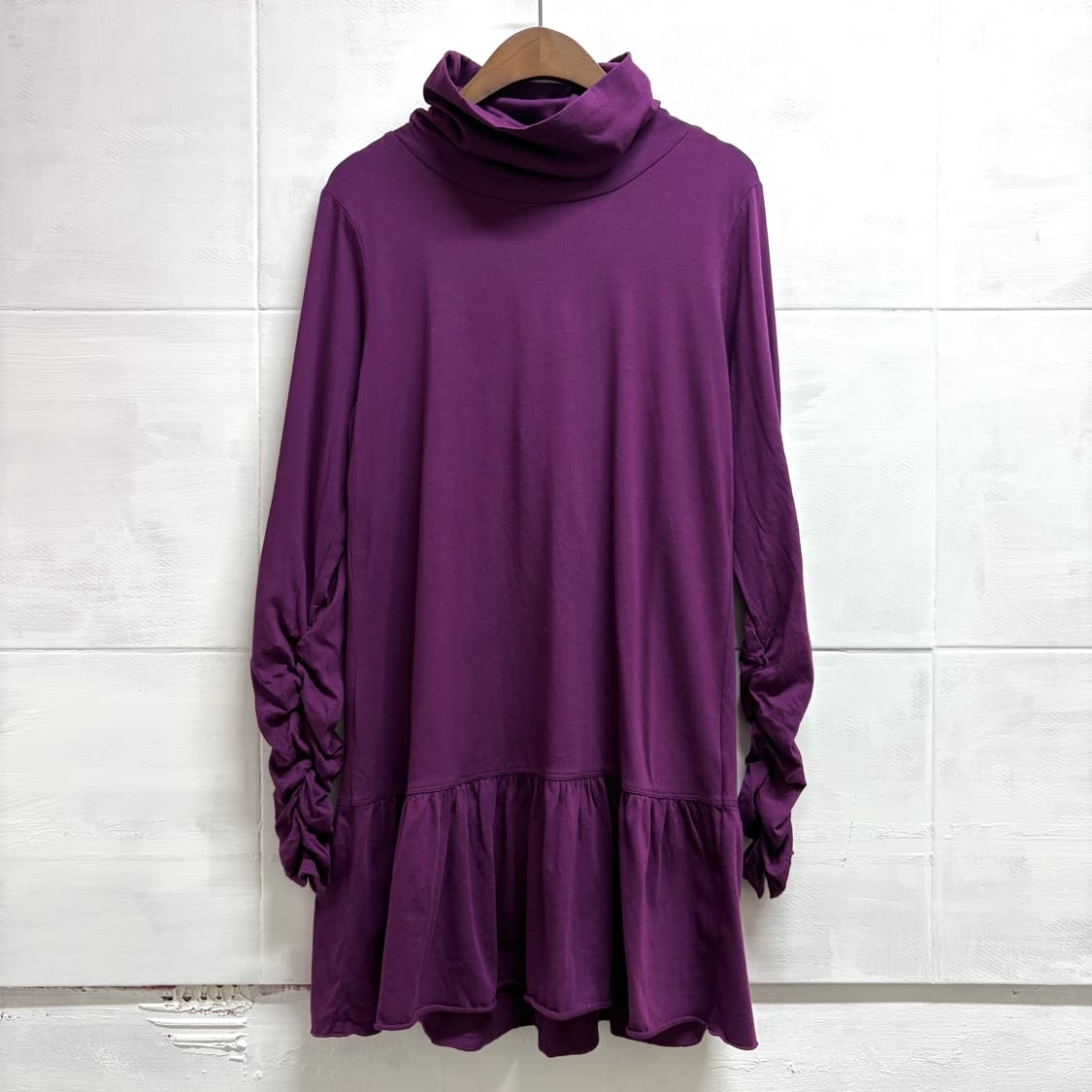 STYLE BASIC 퍼플 셔링 프릴 목폴라 원피스 JAPAN 상품이미지1