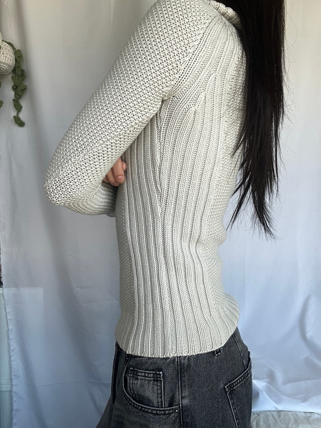 빈티지 왕버튼 아이보리 니트 상품이미지3