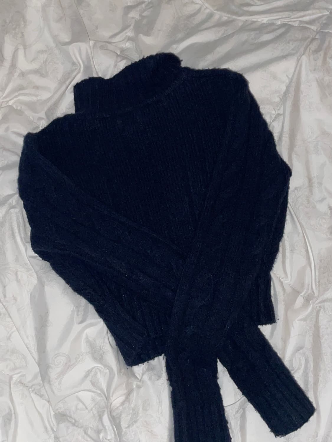 빈티지 네이비 크롭 집업 니트 상품이미지2