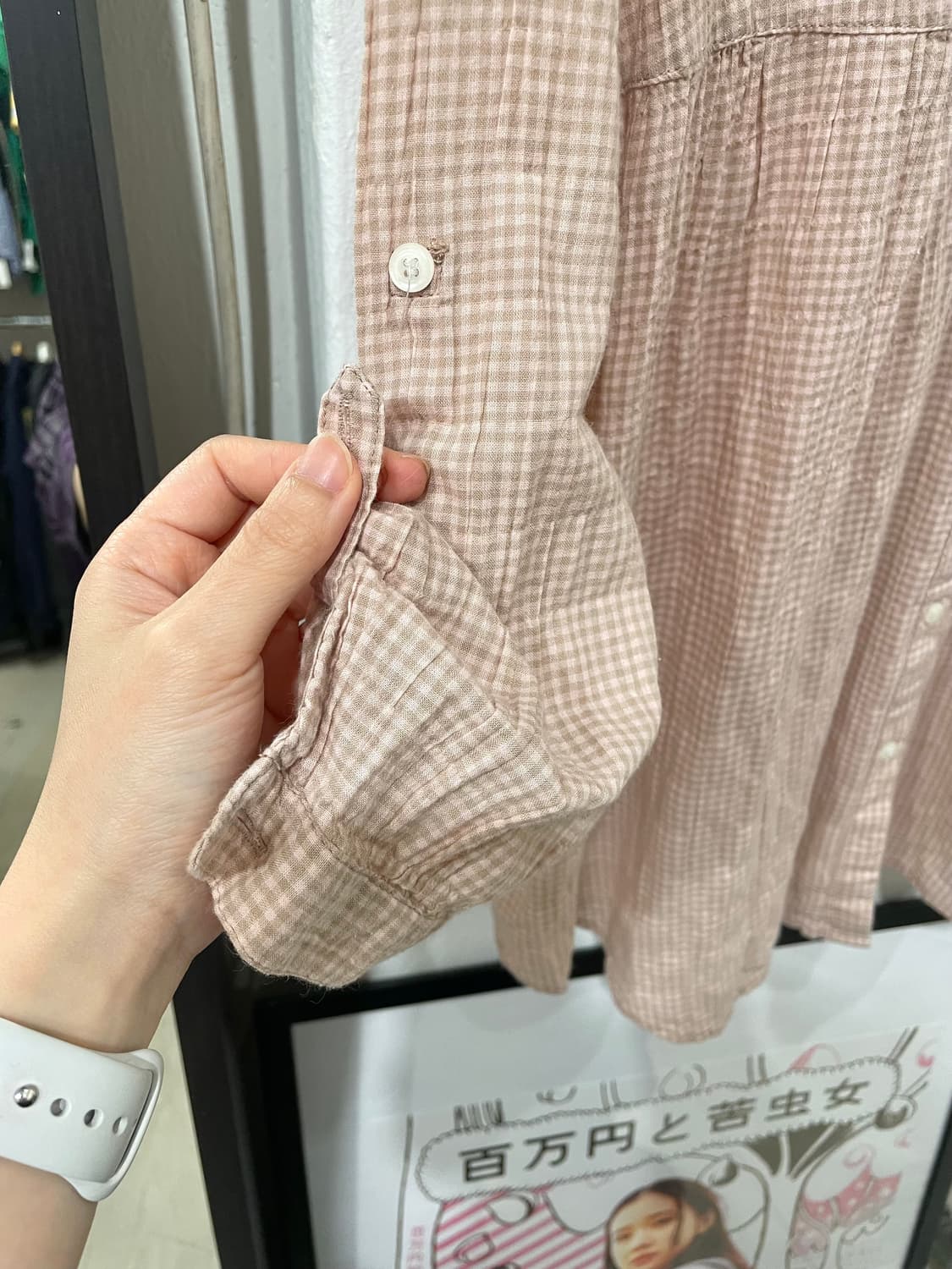 Check v neck lace blouse 상품이미지10
