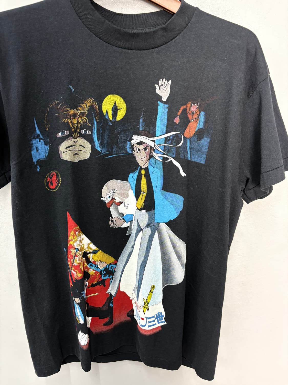빈티지 루팡 3세 칼리오스트로의 성 애니 그래픽 블랙 반팔 A3767  상품이미지3