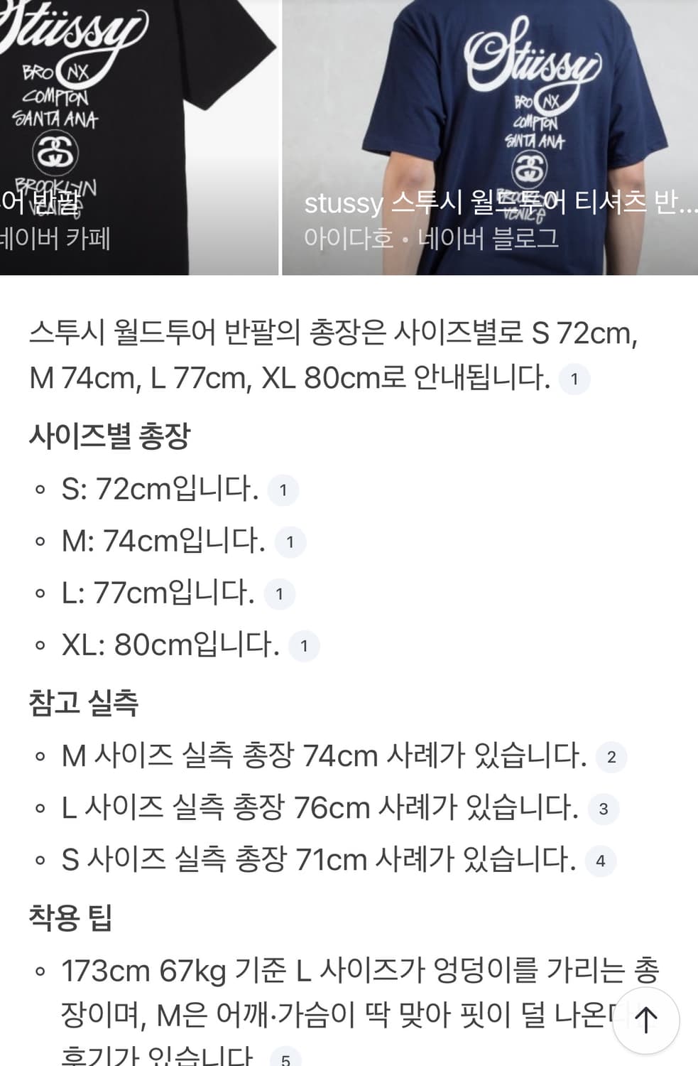 스투시 월드투어 반팔(최종가격) 상품이미지3