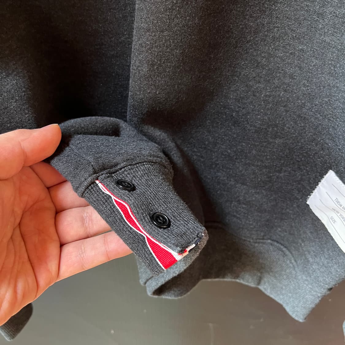  톰 브라운 기모 스웻 셔츠 4bar, 트리컬러 상품이미지7