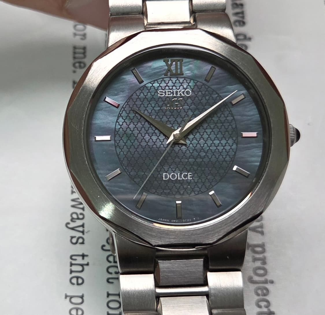 레어] 빈티지 세이코 돌체 블루자개판 칼침핸즈 각베젤 논데이트 슬림쿼츠 상품이미지1