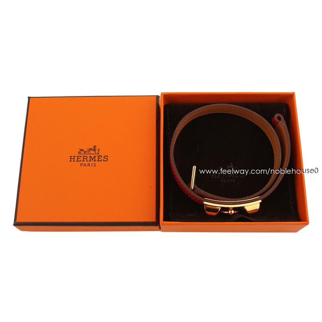 에르메스 메도르 레드 앱송 더블 스트랩 금장 팔찌 XS(T) 상품이미지5