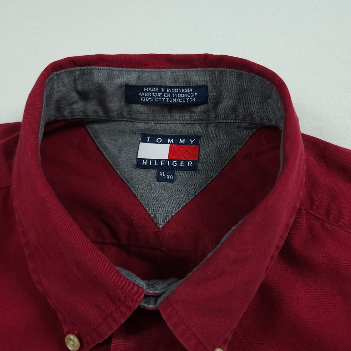 2XL(110) 타미 힐피거 헤비셔츠 버건디 상품이미지4