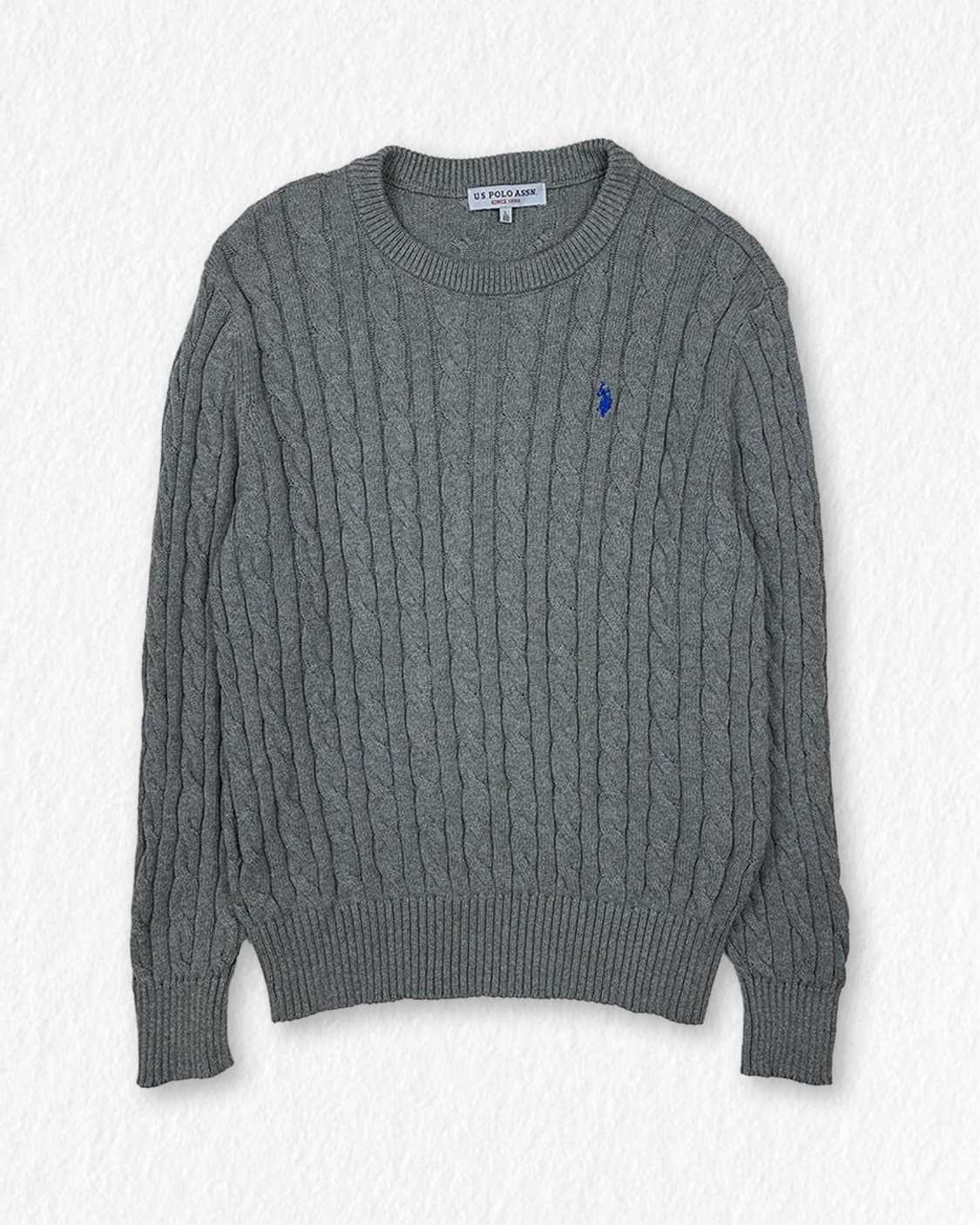 폴로 ASSN 케이블 니트 그레이 상품이미지1