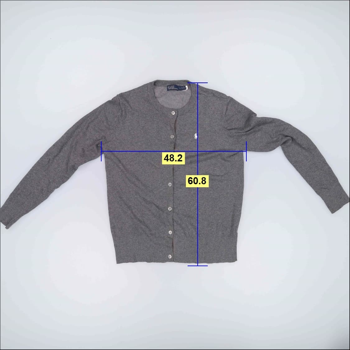 M 폴로 그레이 코튼 가디건 0410H1 상품이미지6