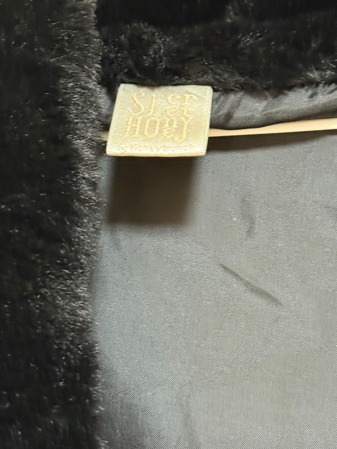 시크릿허니 토끼귀 퍼 블루종 블랙 상품이미지3