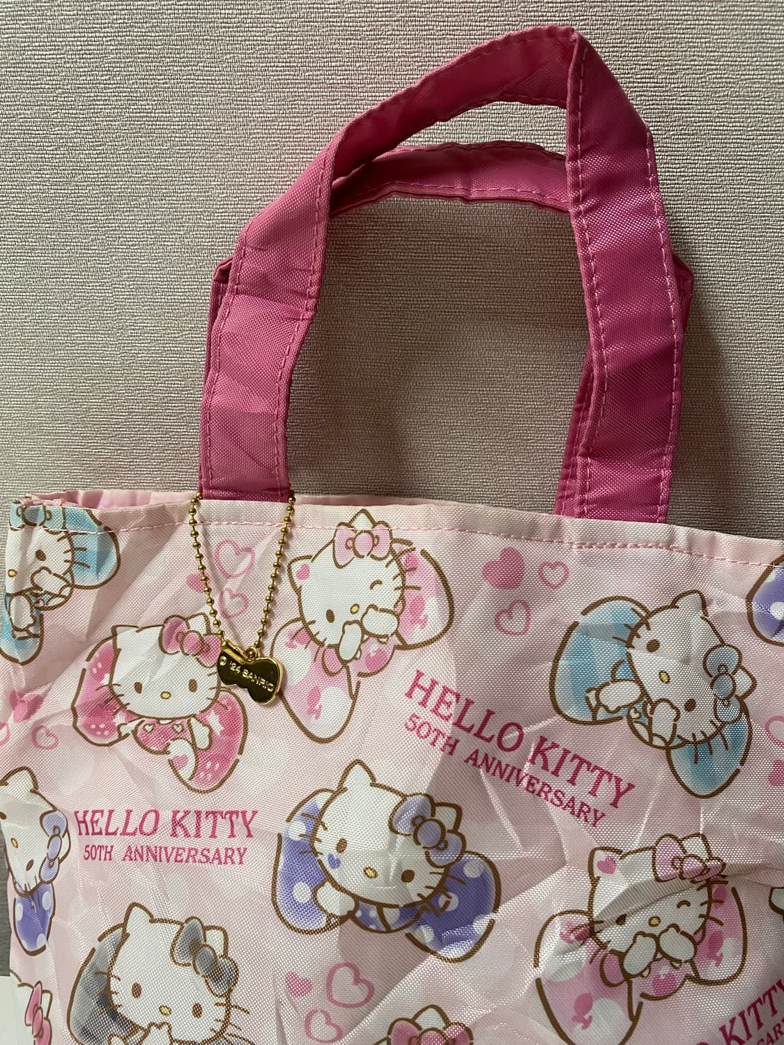 헬로키티 50주년 핑크 토트백 상품이미지2