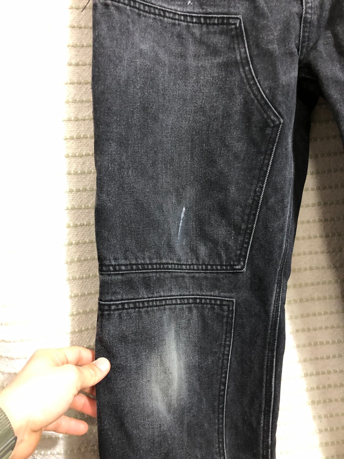 플라스틱프로덕트 더블니 카펜터 블랙 데님 목수 청바지 상품이미지5