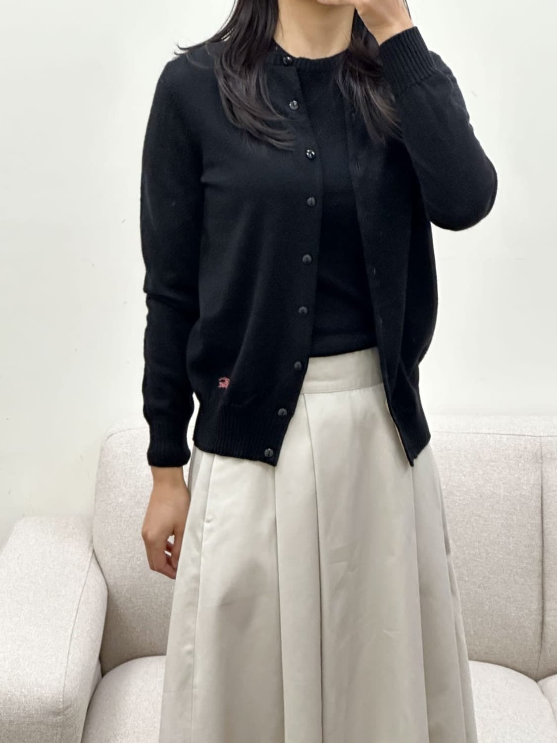 burberry / 버버리 블랙 울 니트+가디건 세트  상품이미지10