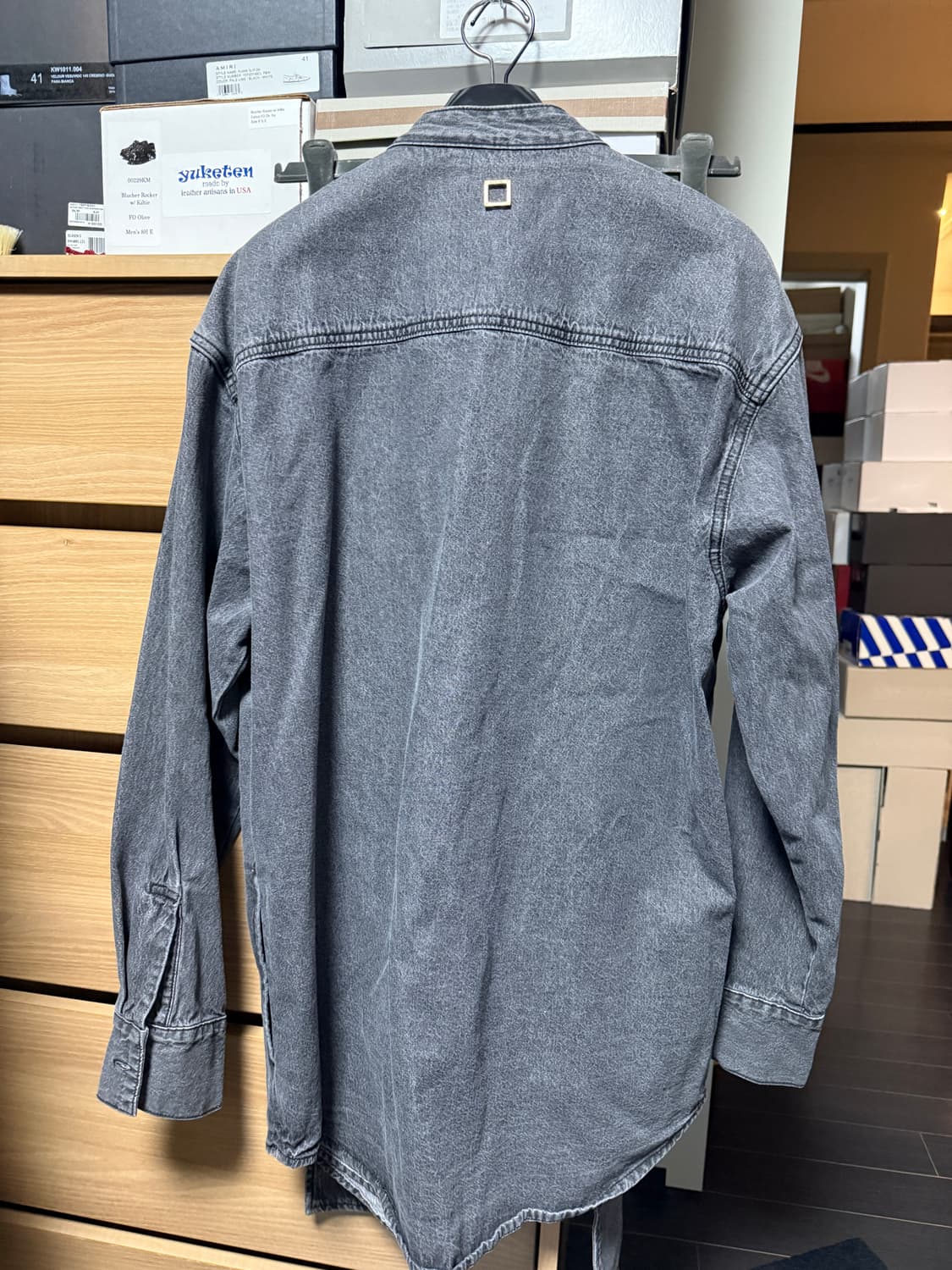 우영미 레이어드 흑청 셔츠 상품이미지3