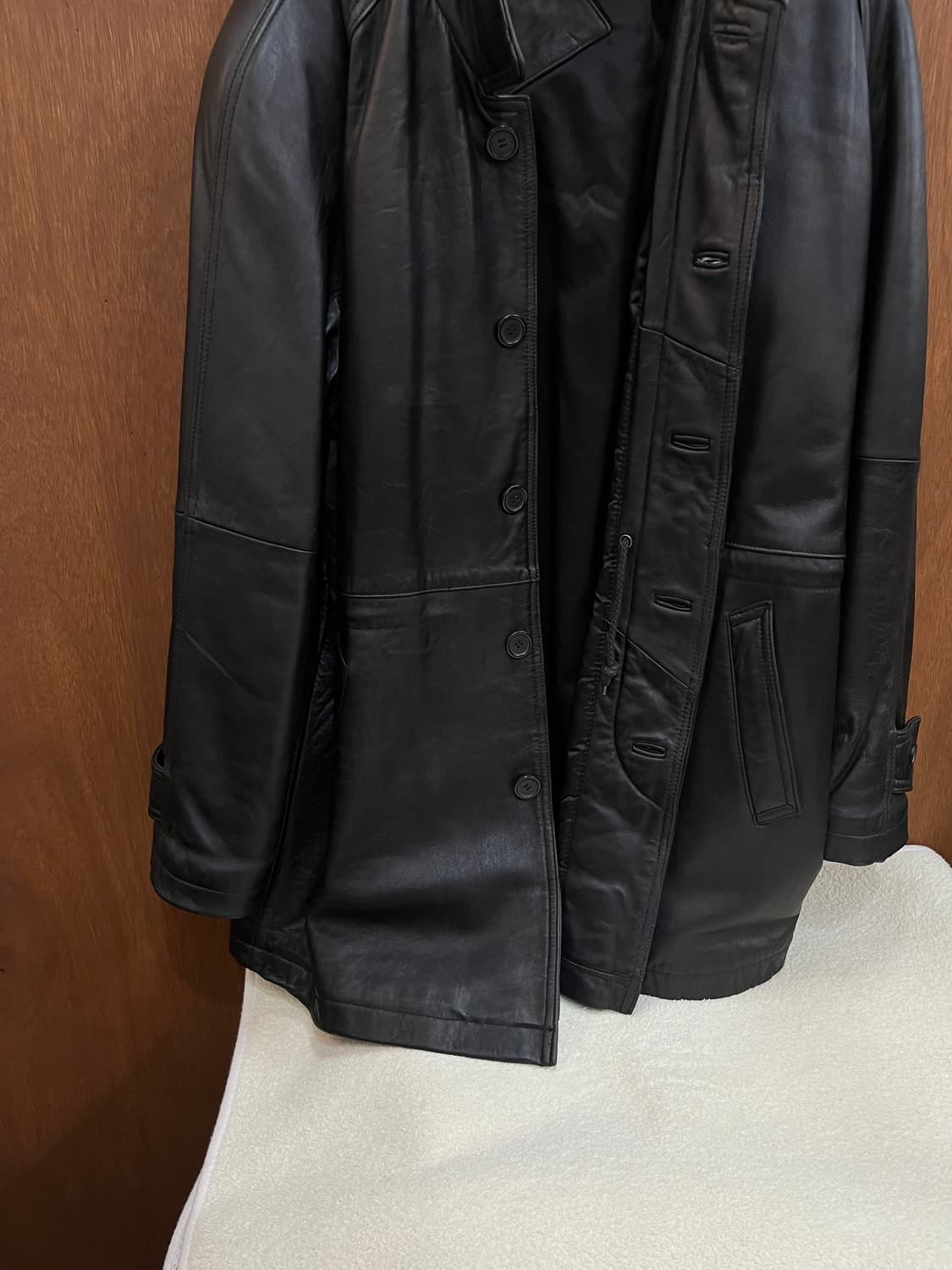 90s lambskin 양가죽  미디자켓 블랙 상품이미지9