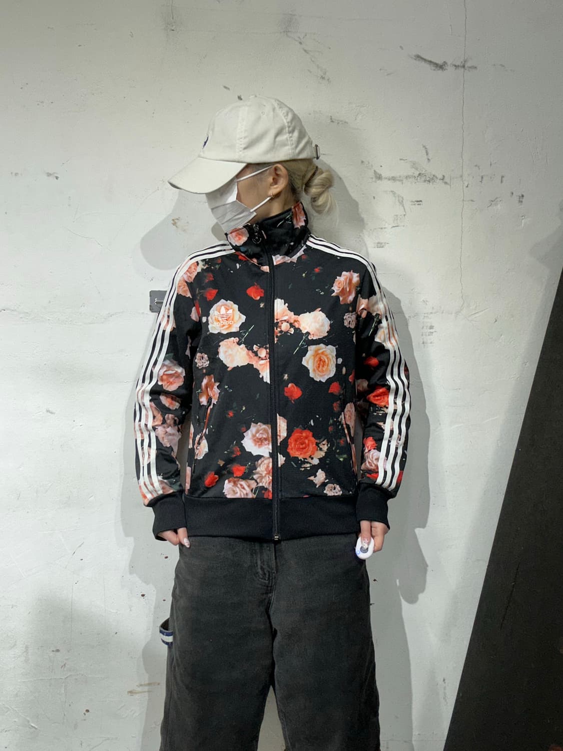 아디다스 블랙 꽃 화이트 삼선 트랙탑 져지 95 상품이미지2