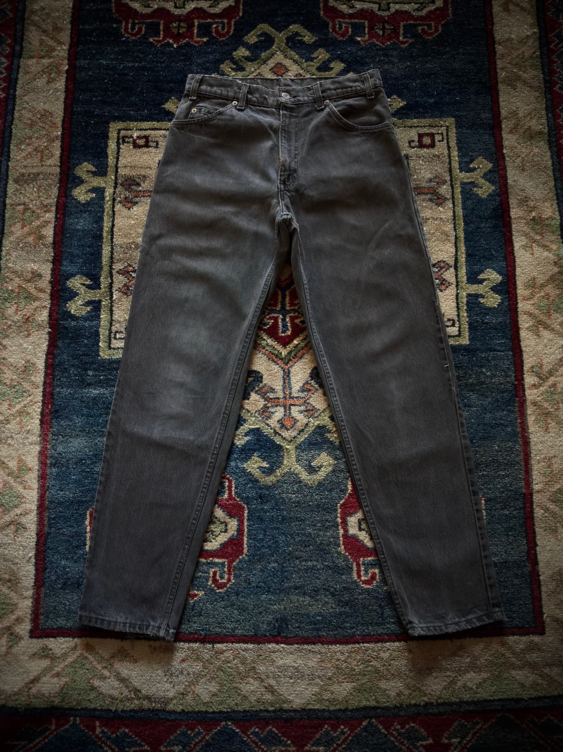 90s USA 리바이스 블랙탭 550 블랙워시드 흑청 데님 팬츠 상품이미지1