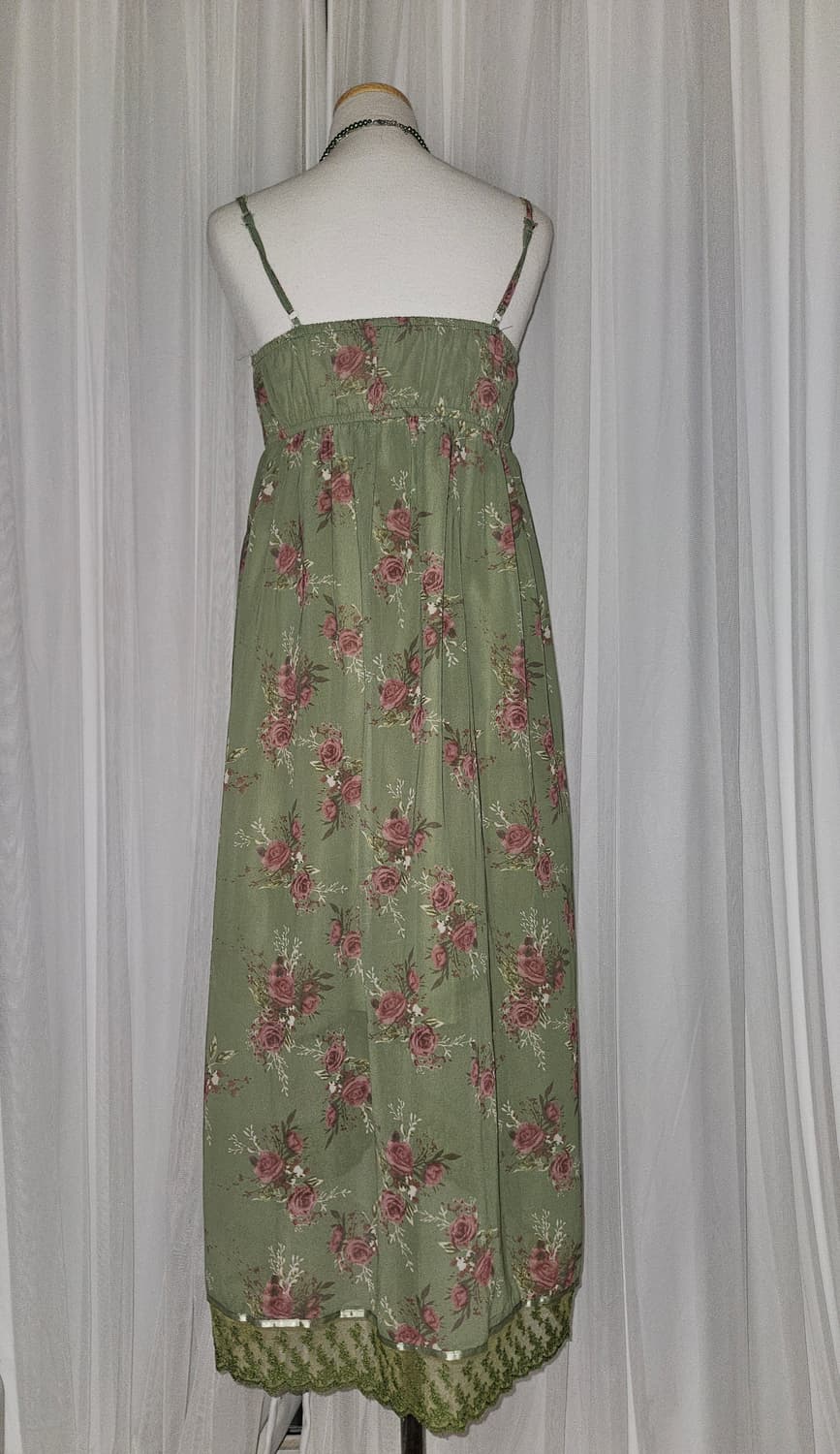 빈티지 로즈 그린가든 원피스 모리걸 히메갸루 페어리 그런지 니혼진 상품이미지5