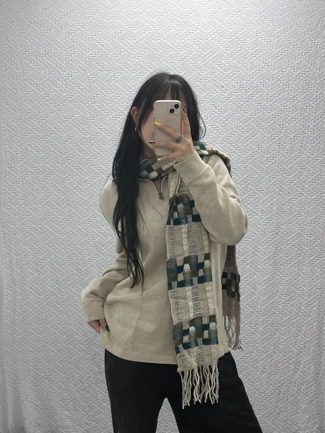 빈티지 보헤미안 컨트리 체커보드 목도리 C07472 상품이미지2