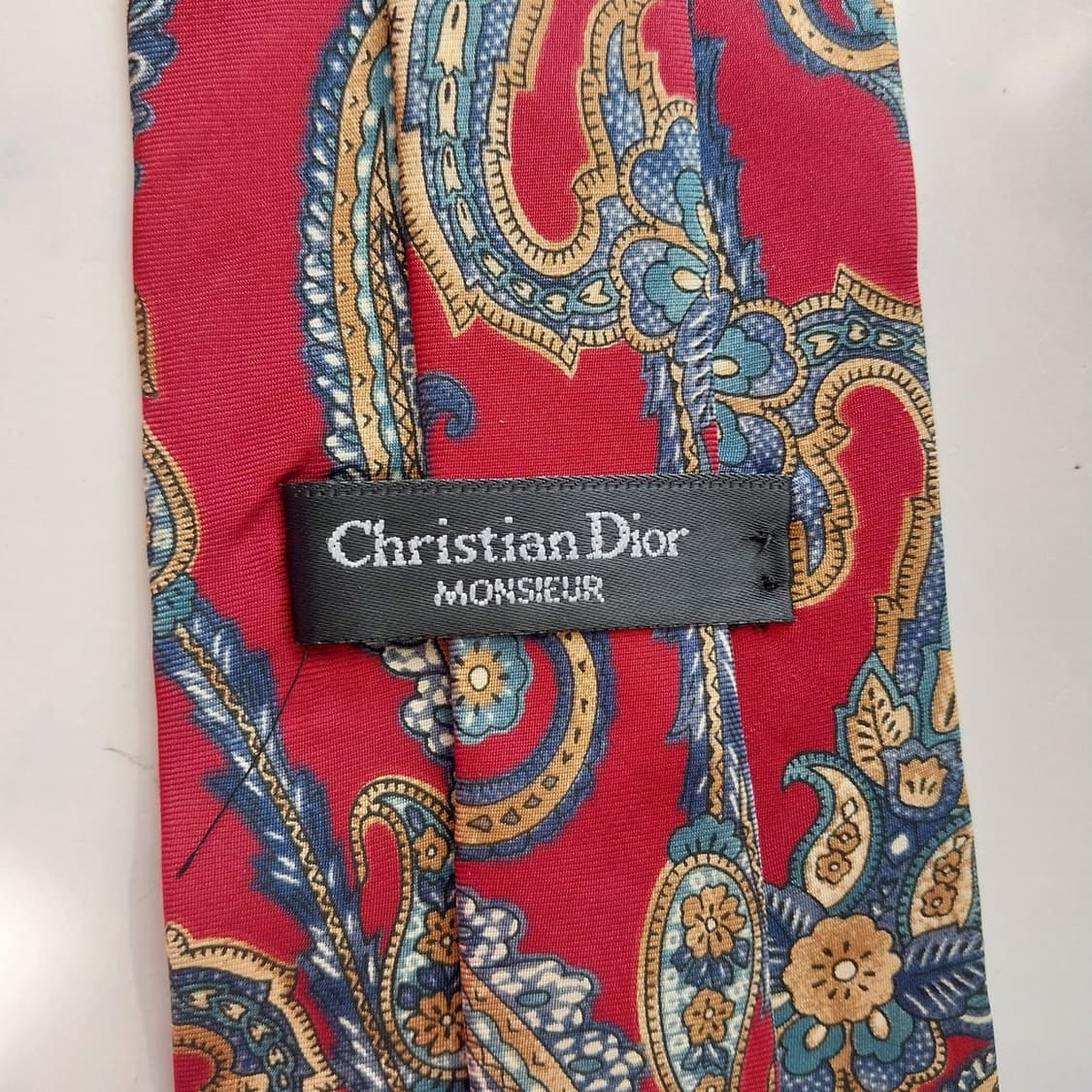 디올 실크 와인 페이즐리 넥타이 9.6cm A+~A등급 K2412 상품이미지8
