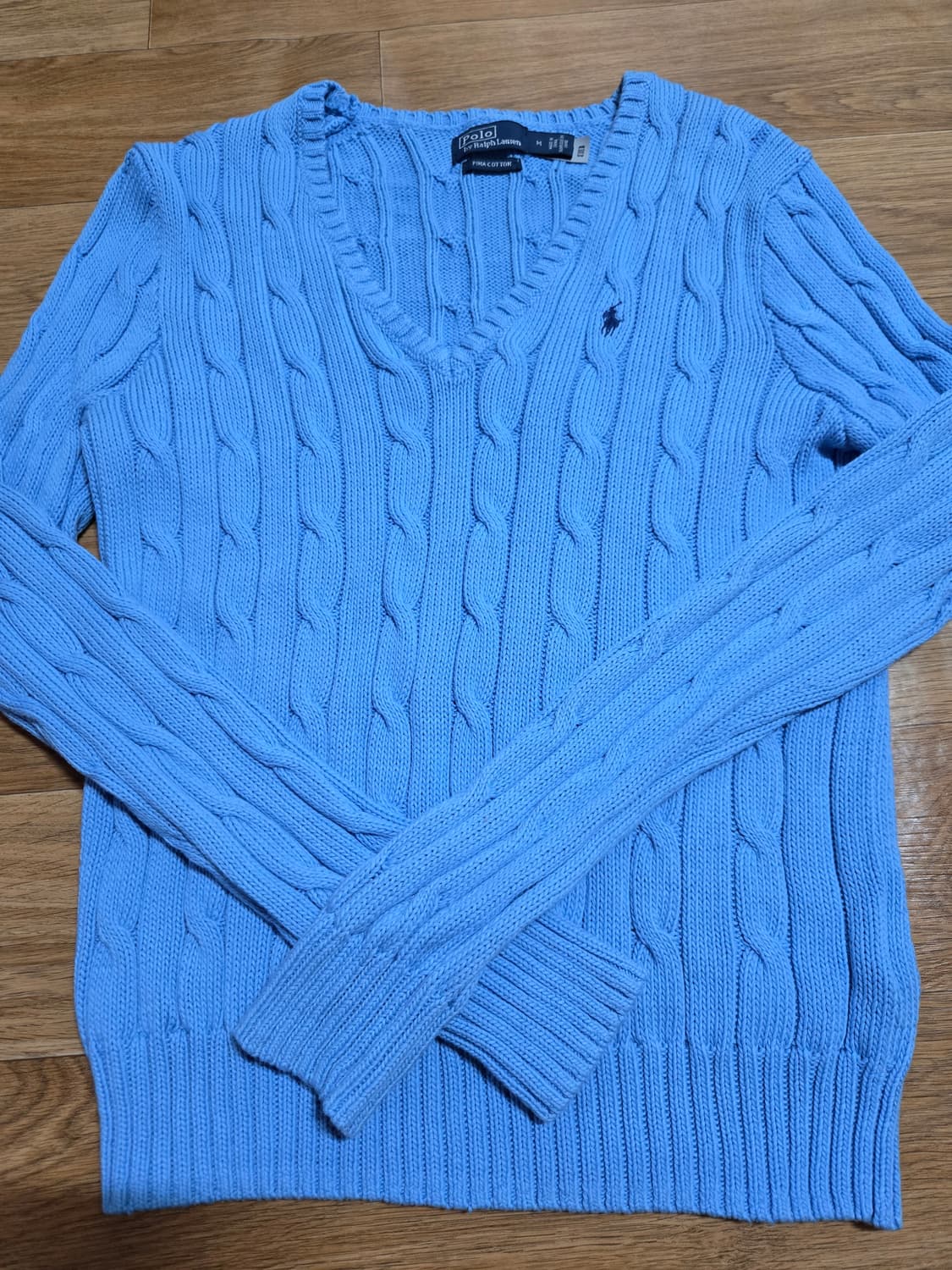 폴로 랄프로렌 여성 신형 큐알정품인증 브이넥 케이블 니트 상품이미지1