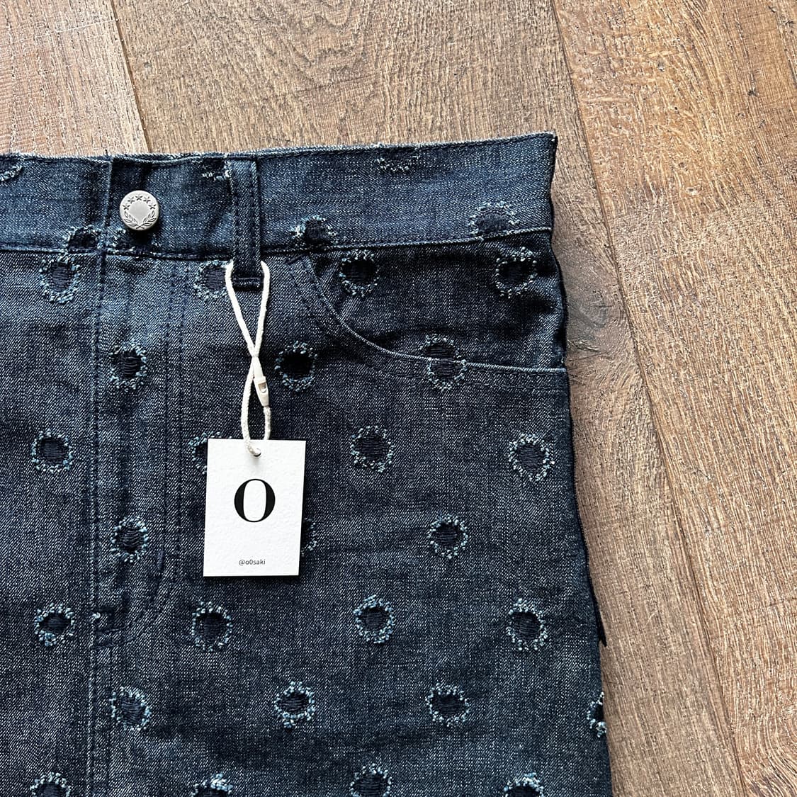 Needlepoint Dot Denim Skirt 상품이미지2