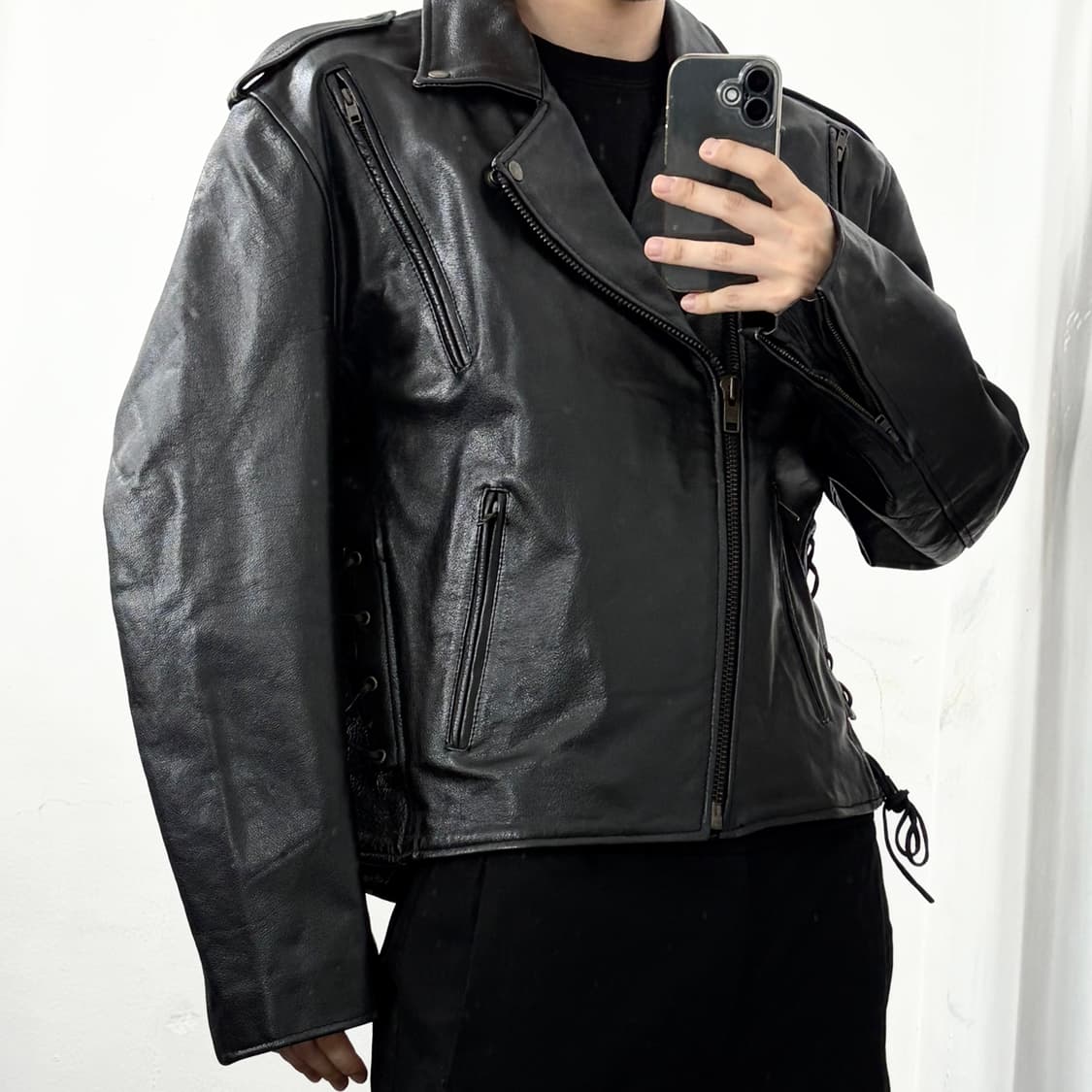 헤비 카우레더 웨스턴 라이더 자켓 상품이미지4