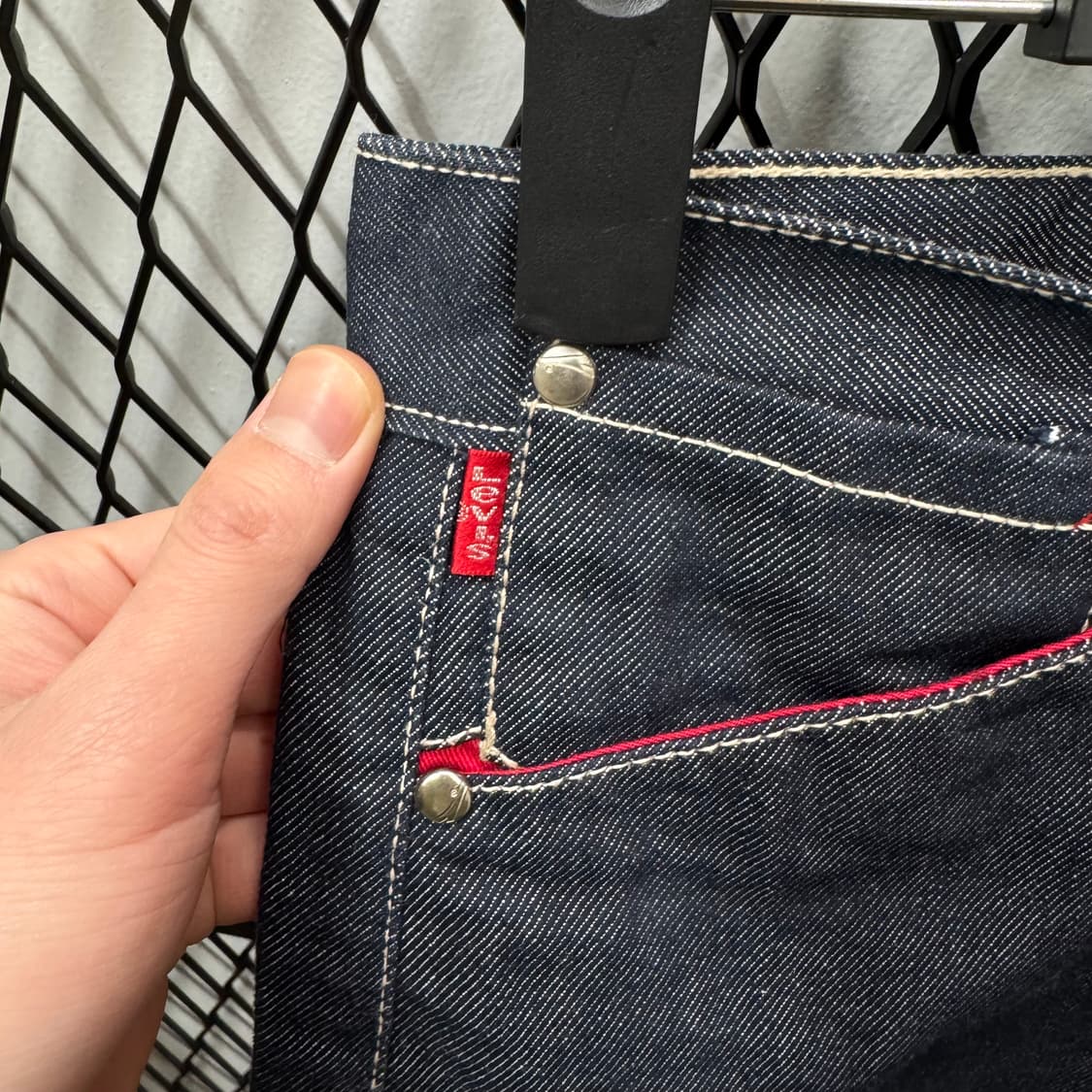 00s 리바이스 엔지니어드 데님 숏 스커트 후면 투포켓 포인트 중청 상품이미지5