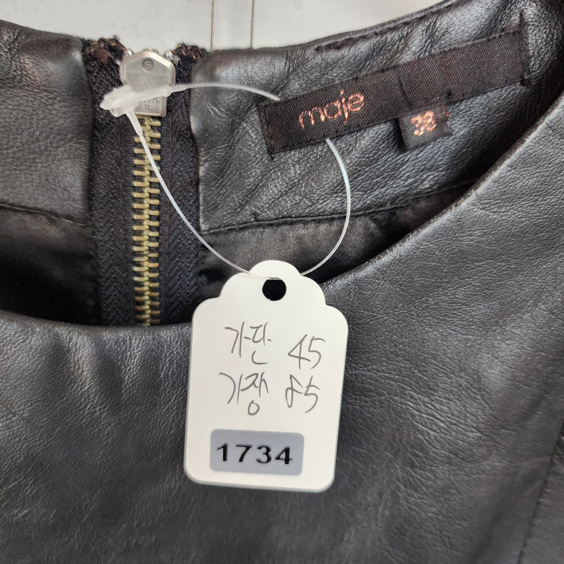 마쥬 블랙 가죽 반팔 원피스 상품이미지9