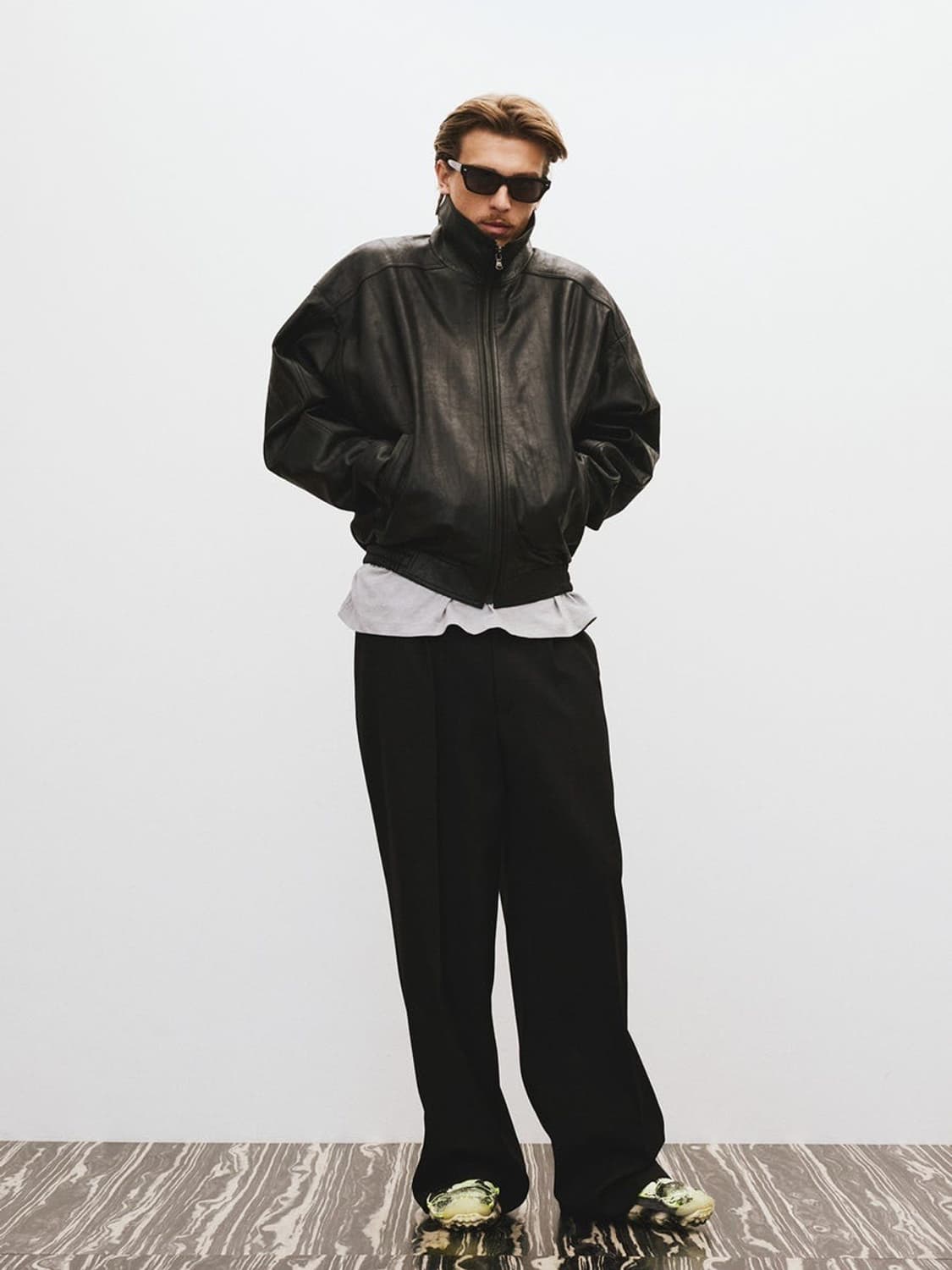 [S] 렉토 빈티지 크랙 이펙트 레더 자켓 상품이미지2