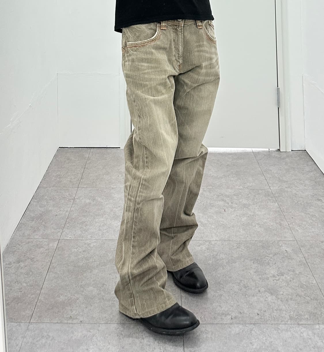 EDWIN flare back strap denim pants 상품이미지3