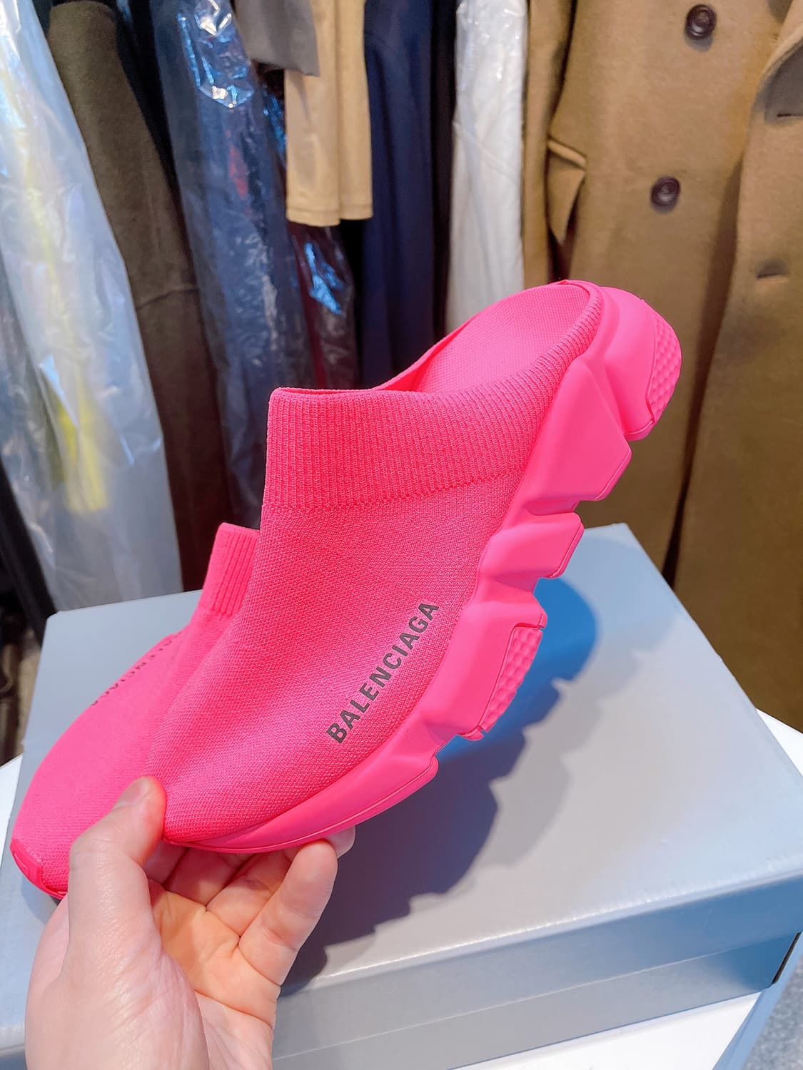 (정품/새상품) 발렌시아가 여성 핑크 스피드 뮬 상품이미지2
