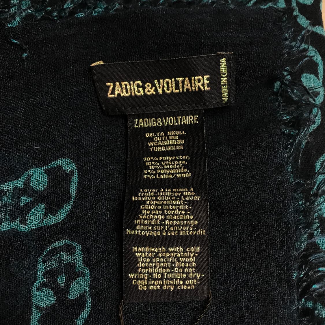 쟈딕앤볼테르 스컬 패턴 스카프 상품이미지4