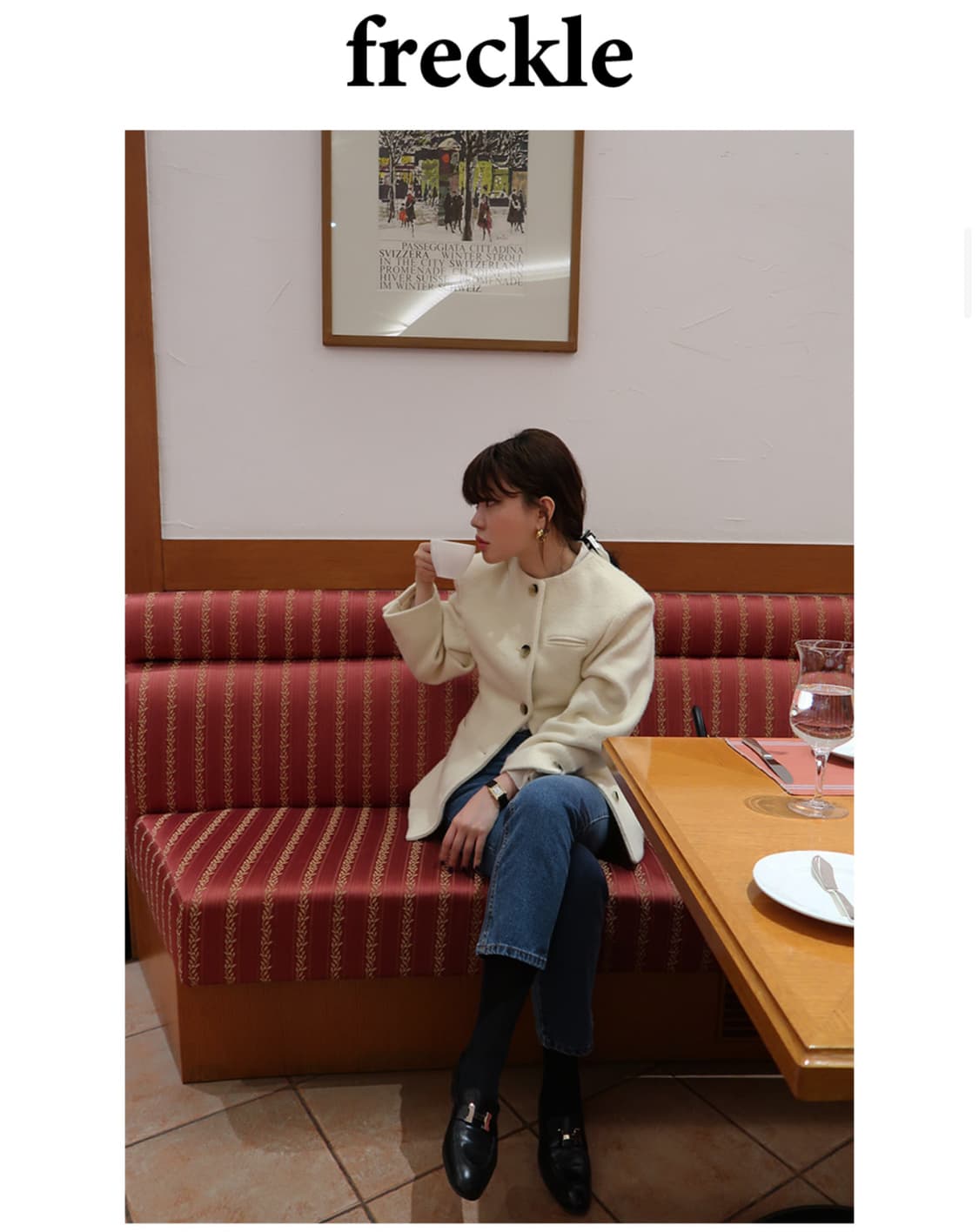 [프레클]알파카자켓 no collar alpaca jacket cream 상품이미지4