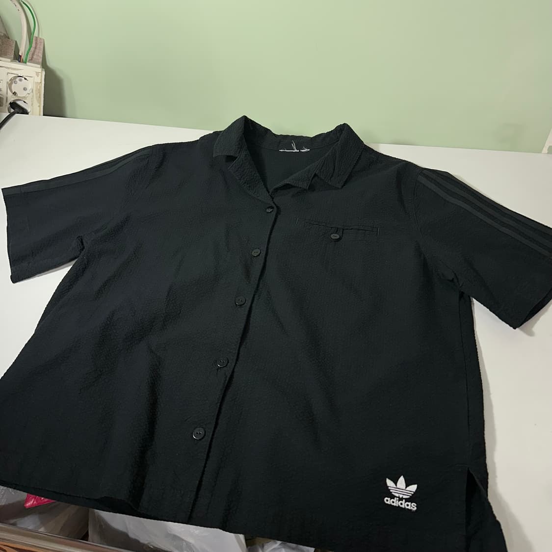 우먼M 아디다스 오리지날 블랙 써머플리츠 반팔셔츠 상품이미지4