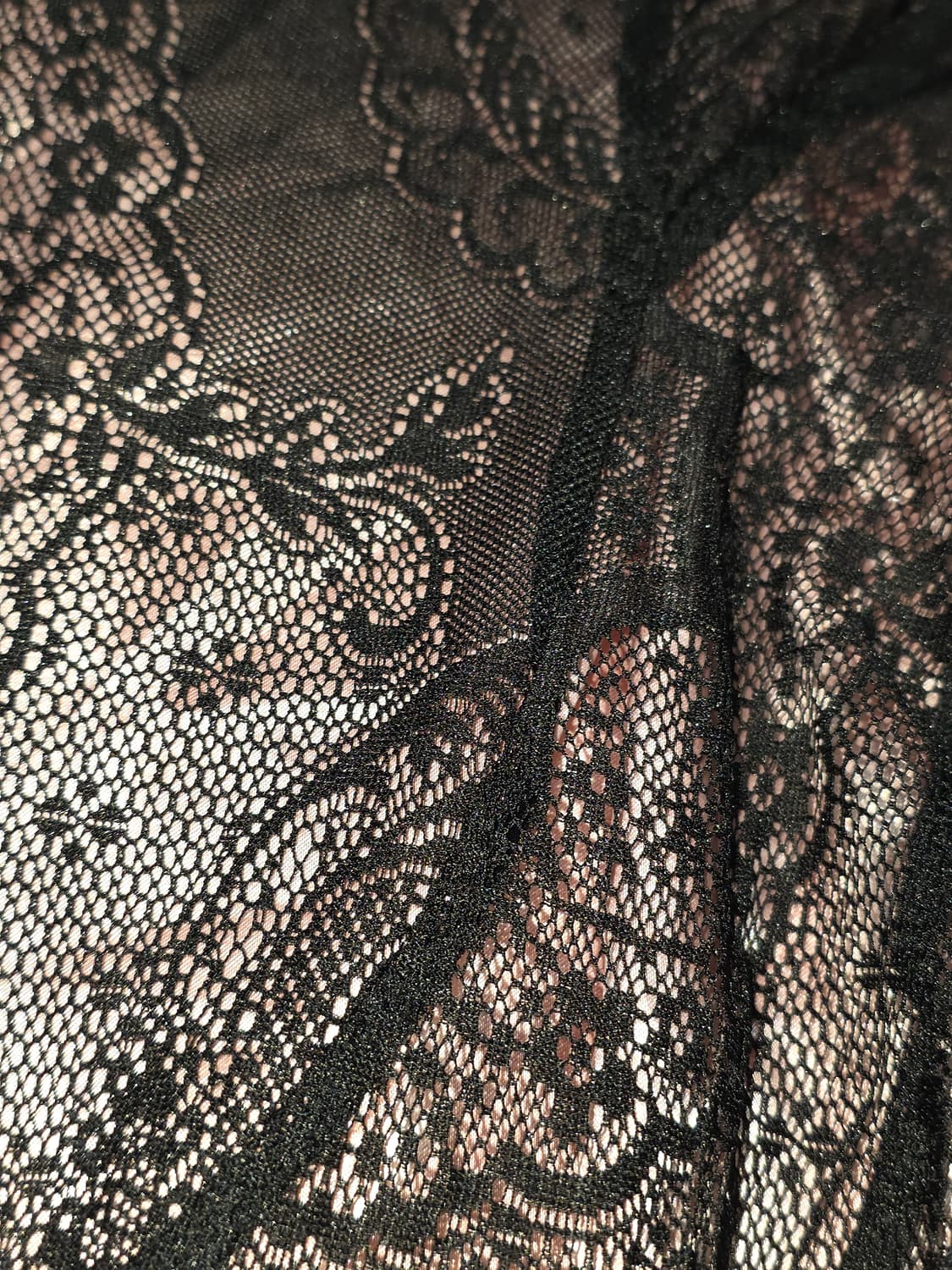 일본빈티지)스나계 블랙x핑크 레이스 오네갸루 로맨틱 망사새틴 댄스롱스커트 상품이미지3