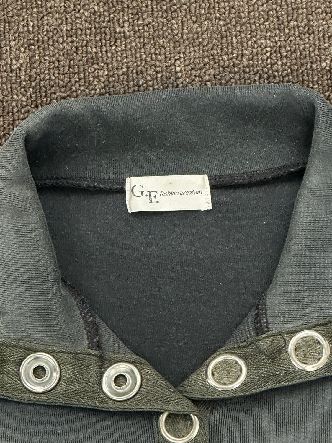 M)Japanese vintage y2k 아일렛 디테일 카라 반팔 상품이미지3