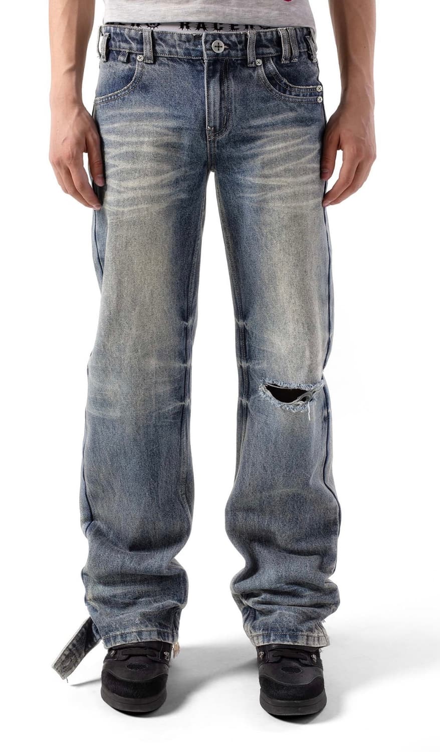 Racer worldwide slim low-waist denim 상품이미지2