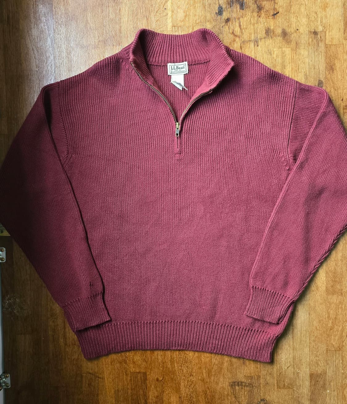 L.L.Bean 엘엘빈 버건디 집업니트 Made In Australia  상품이미지1